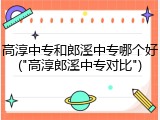 高淳中专和郎溪中专哪个好("高淳郎溪中专对比")
