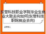 东营科技职业学院毕业生就业大致去向如何(东营科技职院就业去向)