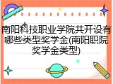 南阳科技职业学院共开设有哪些类型奖学金(南阳职院奖学金类型)