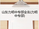 山东力明中专部全名(力明中专部)
