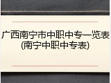 广西南宁市中职中专一览表(南宁中职中专表)