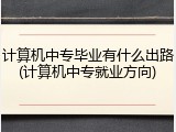计算机中专毕业有什么出路(计算机中专就业方向)