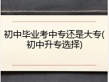 初中毕业考中专还是大专(初中升专选择)