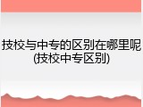 技校与中专的区别在哪里呢(技校中专区别)