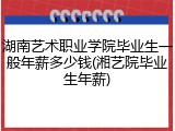 湖南艺术职业学院毕业生一般年薪多少钱(湘艺院毕业生年薪)
