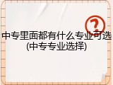 中专里面都有什么专业可选(中专专业选择)