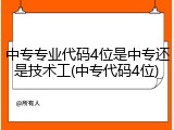 中专专业代码4位是中专还是技术工(中专代码4位)