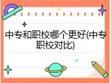 中专和职校哪个更好(中专职校对比)