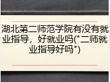 湖北第二师范学院有没有就业指导，好就业吗("二师就业指导好吗")