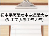 初中学历是考中专还是大专(初中学历考中专大专)