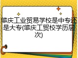 肇庆工业贸易学校是中专还是大专(肇庆工贸校学历层次)