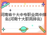 河南省十大中专职业高中排名(河南十大职高排名)