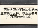 广西经济职业学院毕业后就业前景怎么样，毕业生去向(广西职院就业去向)