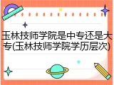 玉林技师学院是中专还是大专(玉林技师学院学历层次)