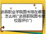 武昌职业学院图书馆在哪里，怎么样("武昌职院图书馆位置评价")