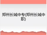 郑州长城中专(郑州长城中职)