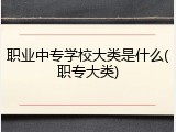 职业中专学校大类是什么(职专大类)