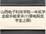 山西电子科技学院一年奖学金最多能拿多少(晋电院奖学金上限)