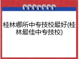 桂林哪所中专技校最好(桂林最佳中专技校)