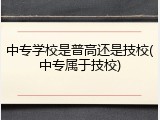 中专学校是普高还是技校(中专属于技校)