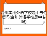 合川实用外语学校是中专性质吗(合川外语学校是中专吗)