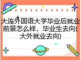 大连外国语大学毕业后就业前景怎么样，毕业生去向(大外就业去向)