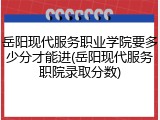 岳阳现代服务职业学院要多少分才能进(岳阳现代服务职院录取分数)