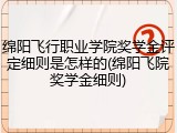 绵阳飞行职业学院奖学金评定细则是怎样的(绵阳飞院奖学金细则)