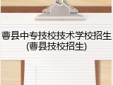 曹县中专技校技术学校招生(曹县技校招生)