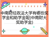 中南财经政法大学有哪些奖学金和助学金呢(中南财大奖助学金)