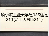 哈尔滨工业大学是985还是211(哈工大985211)