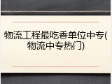 物流工程最吃香单位中专(物流中专热门)