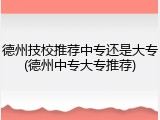 德州技校推荐中专还是大专(德州中专大专推荐)