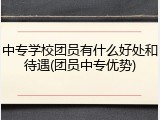 中专学校团员有什么好处和待遇(团员中专优势)