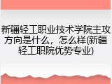 新疆轻工职业技术学院主攻方向是什么，怎么样(新疆轻工职院优势专业)