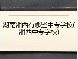 湖南湘西有哪些中专学校(湘西中专学校)