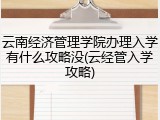 云南经济管理学院办理入学有什么攻略没(云经管入学攻略)