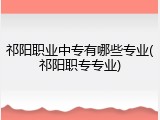 祁阳职业中专有哪些专业(祁阳职专专业)