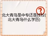 北大青鸟是中专还是技校(北大青鸟什么学历)