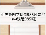 中央戏剧学院是985还是211(中戏是985吗)