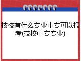 技校有什么专业中专可以报考(技校中专专业)