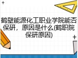鹤壁能源化工职业学院能否保研，原因是什么(鹤职院保研原因)