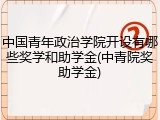 中国青年政治学院开设有哪些奖学和助学金(中青院奖助学金)