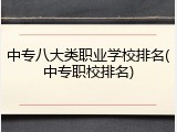中专八大类职业学校排名(中专职校排名)