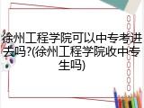 徐州工程学院可以中专考进去吗?(徐州工程学院收中专生吗)