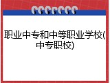 职业中专和中等职业学校(中专职校)