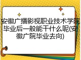 安徽广播影视职业技术学院毕业后一般能干什么呢(安徽广院毕业去向)