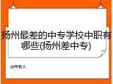 扬州最差的中专学校中职有哪些(扬州差中专)