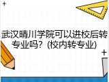 武汉晴川学院可以进校后转专业吗？(校内转专业)