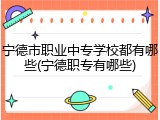 宁德市职业中专学校都有哪些(宁德职专有哪些)